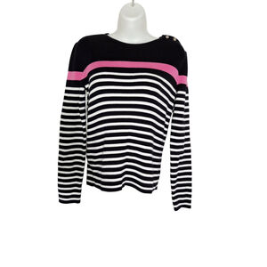 Vtg LAUREN RALPH LAUREN Sweater Womens Striped Heavy Knit
